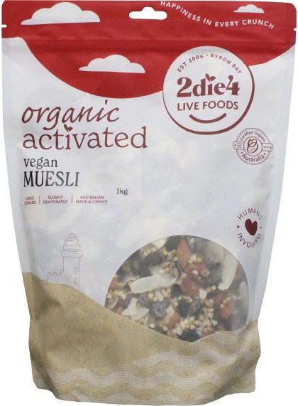 2die4 Live Foods Organic Activated Muesli 1kg