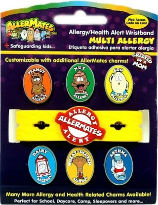 AllerMates Multi Charm Wristband Set Including 6 Common Charms