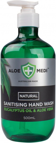 Aloe + Medi  Natural Sanitising Hand Wash Eucalyptus Oil & Aloe Vera 500ml NOV24