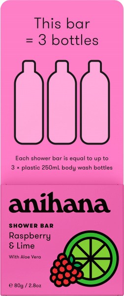 Anihana Solid Shower Bar Raspberry & Lime 80g