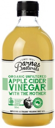 Barnes Naturals Organic Apple Cider Vinegar & The Mother Glass 500ml