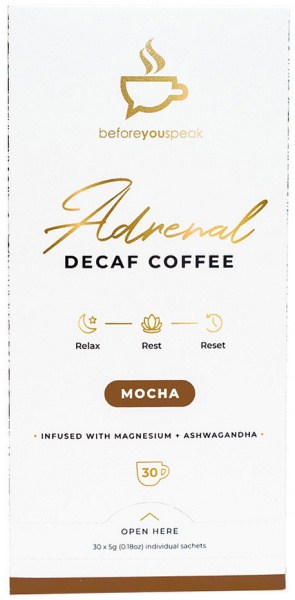 BEFORE YOU SPEAK Adrenal Decaf Coffee Mocha 5g x 30 Pack