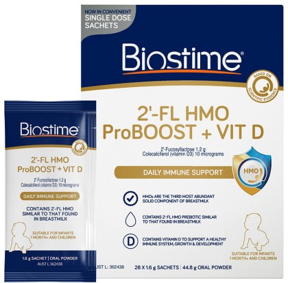 BIOSTIME 2'-FL HMO ProBOOST + Vit D Oral Powder Sachets 1.6g x 28 Pack