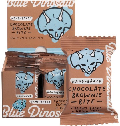 Blue Dinosaur Hand-Baked Bite Chocolate Brownie 18x30g