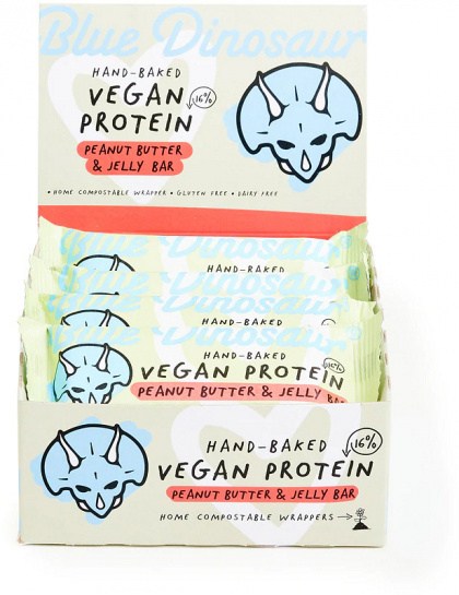 Blue Dinosaur Vegan Protein Peanut Butter & Jelly Bars  12x45g