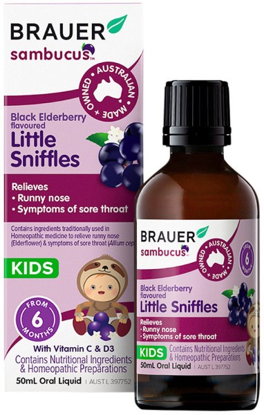 BRAUER Sambucus Black Elderberry Kids Little Sniffles Oral Liquid 50ml