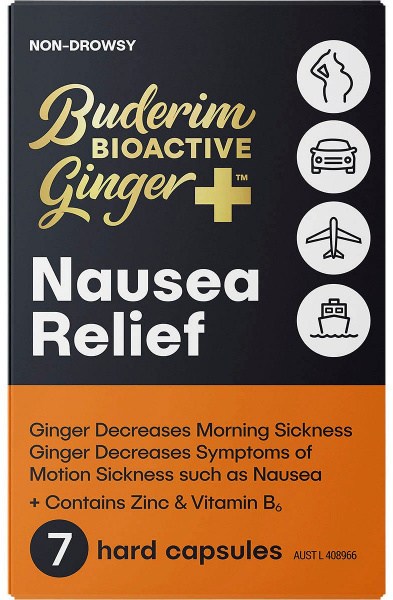 Buderim Ginger BioActive+ Nausea Relief Capsules 7 Caps