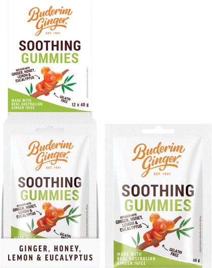 Buderim Ginger Soothing Gummies 12x40g