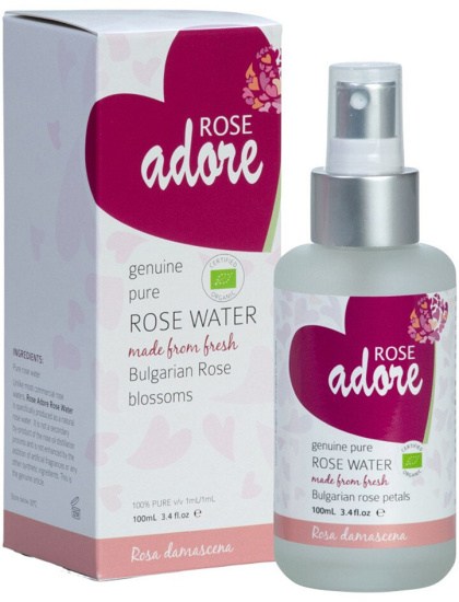 BYRON BAY (FREE SPIRIT) ROSE ADORE Organic Pure Rose Water (Bulgarian Rose Blossoms) Spray 100ml