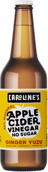 Caroline's Ginger Yuzu Apple Cider Vinegar No Sugar Drink 12x330ml