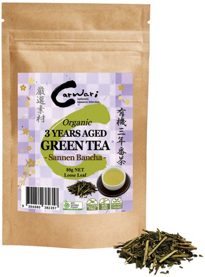 CARWARI Organic 3 Years Aged Green Tea (Sannen Bancha) Loose Leaf 80g