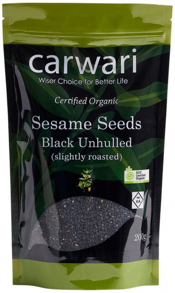 CARWARI Organic Sesame Seeds Black Unhulled 200g