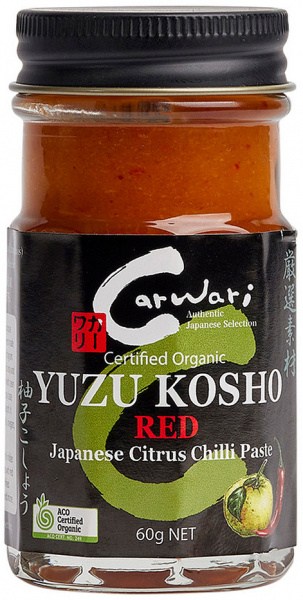 CARWARI Organic Yuzu Kosho (Japanese Citrus Chilli Paste) Red Jar 60g