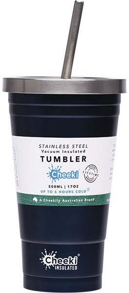 Cheeki Insulated Tumbler Ocean with S/Steel Straw 500ml