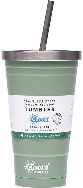 Cheeki Insulated Tumbler Pistachio with S/Steel Straw 500ml