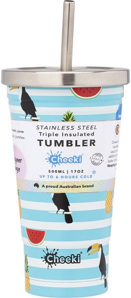 Cheeki Insulated Tumbler Toucan with S/Steel Straw 500ml