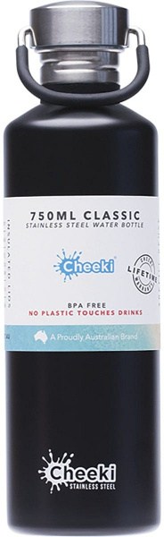 Cheeki Stainless Steel Bottle Black 750ml