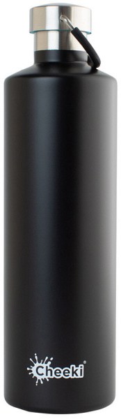 CHEEKI Stainless Steel Bottle Classic Matte Black (Large) 1L
