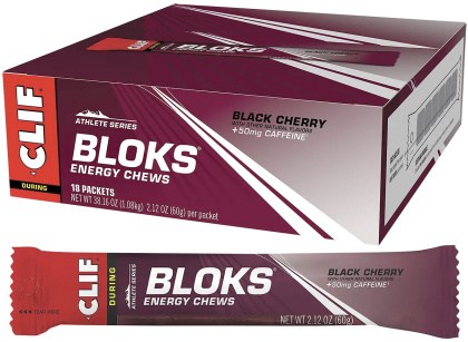 CLIF Bloks Energy Chews Black Cherry 50mg Caffeine 18x60g