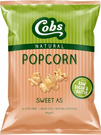 Cobs Natural Sweet & Buttery Popcorn  12x110g