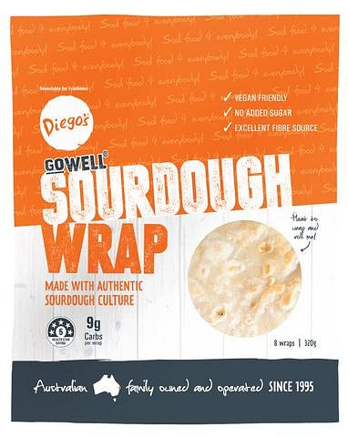 Diego's GoWell Sourdough Wrap (8Pack) 320g
