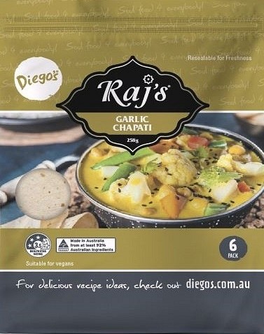 Diego's Raj's Garlic Chapati 258g