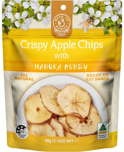 Dj&a Crispy Apple Chips with Manuka Honey 10x30g