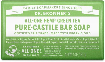 Dr Bronner's Pure Castile Bar Soap Green Tea 140g