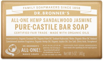 Dr Bronner's Pure Castile Bar Soap Sandalwood Jasmine 140g