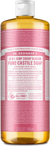 Dr Bronner's Pure Castile Liquid Soap Cherry Blossom 946ml
