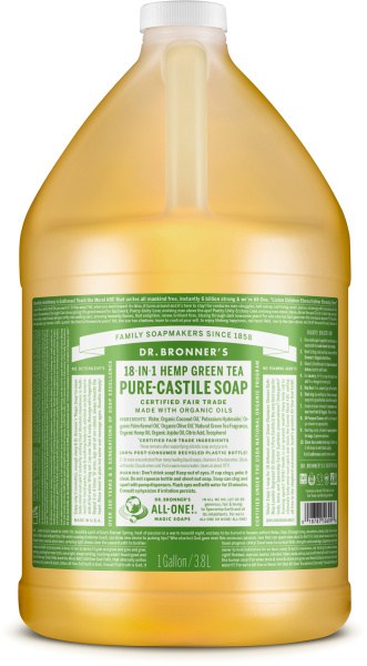 Dr Bronner's Pure Castile Liquid Soap Green Tea 3.78L