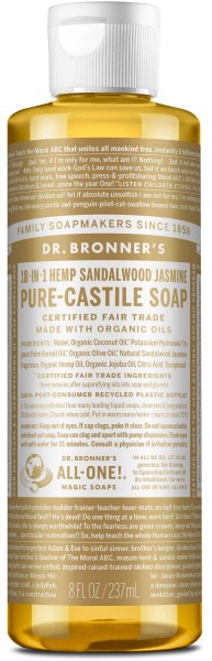 Dr Bronner's Pure Castile Liquid Soap Sandalwood Jasmine 237ml