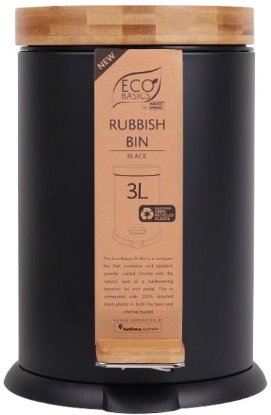 Eco Basics Rubbish Bin 3L - Black