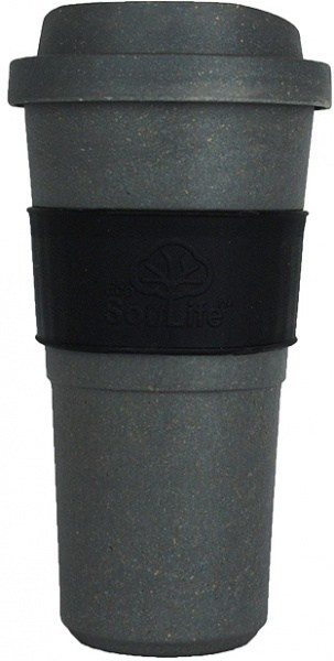EcoSouLife  All Natural BioSip Coffee Cup Dark Grey 600ml