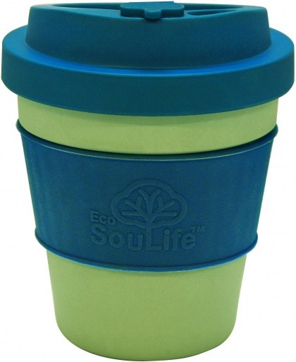 EcoSouLife  All Natural BioSip Coffee Cup LghtLime/Turq 350ml