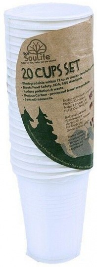 EcoSouLife Cornstarch 237ml Cup Natural 20Pc