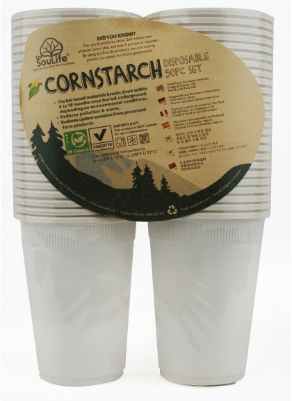 EcoSouLife Cornstarch (475ml) Cup 50Pc Pack Natural