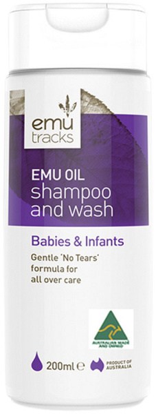 EMU TRACKS Emu Oil Shampoo & Wash For Babies & Infants 200ml