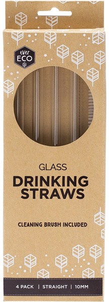 Ever Eco Glass Straws Straight 4pk
