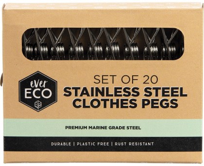 Ever Eco Stainless Steel Clothes Pegs Premium Marine Grade 20pk