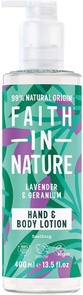 Faith In Nature Hand & Body Lotion Soothing Lavender & Geranium 400ml