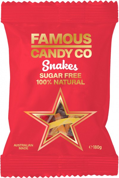 Famous Candy Co Sugar Free Snakes 180g