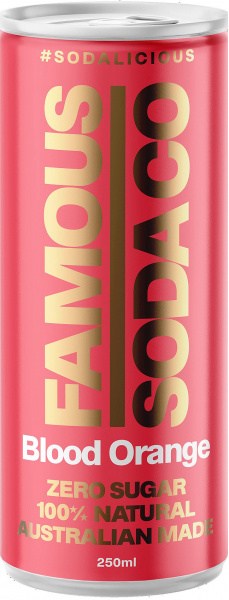 Famous Soda Cans Blood Orange Pack 4x250ml