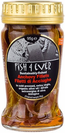 Fish 4 Ever Anchovies in Olive Oil  Jar 95g