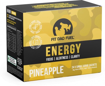 Fit Dad Fuel Pineapple Energy (24 x 6g Single Serve Sachet) Box 144g