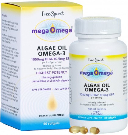 Free Spirit MegaOmega Algae Oil Omega-3  60Softgels