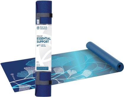 Gaiam Yoga Mat Essential Support 4.5mm Blue Flower 61cm x 173cm  