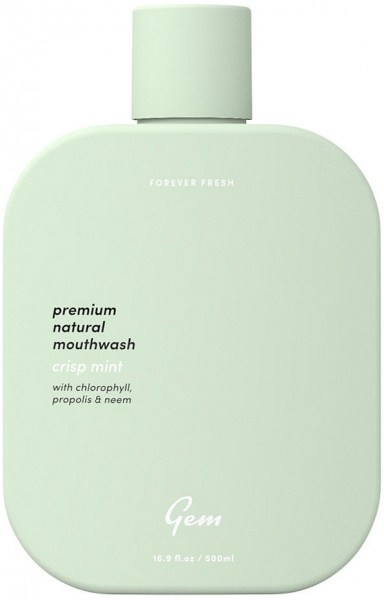 GEM Premium Natural Mouthwash Crisp Mint (with Chlorophyll, Propolis & Neem) 500ml