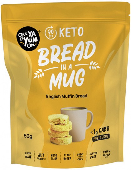 GET YA YUM ON (90 sec Keto) Bread In A Mug English Muffin Bread 50g