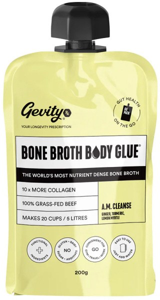 Gevity Rx Bone Broth Body Glue Concentrate Go Pack A.M Cleanse  200g